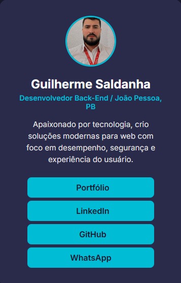 Captura de tela do Social Profile Card